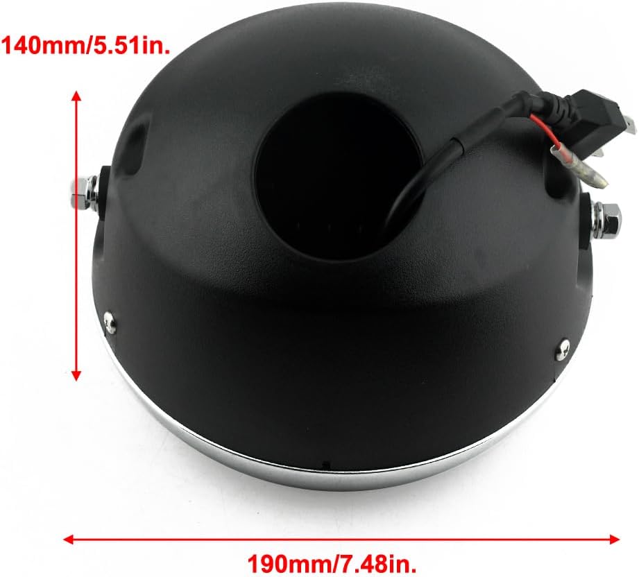 Boldness 7Inch LED Round LED Motorcycle Headlight 11LED's Round Ring assembly with 7 Inch Housing Bucket Chrome Ring for Bobber Chopper Cafe Racer