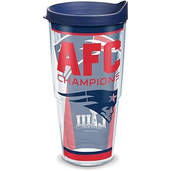 Amazon Com Tervis Nfl New England Patriots Afc Champion Insulated Tumbler With Lid 24 Oz Clear Tumblers Water Glasses