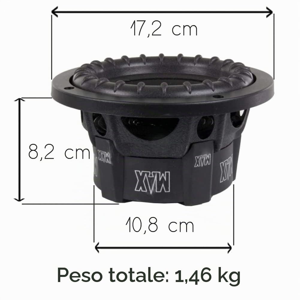 1 LANZAR MAX PRO MAXP64 subwoofer sub da 165 mm di diametro bagagliaio cofano