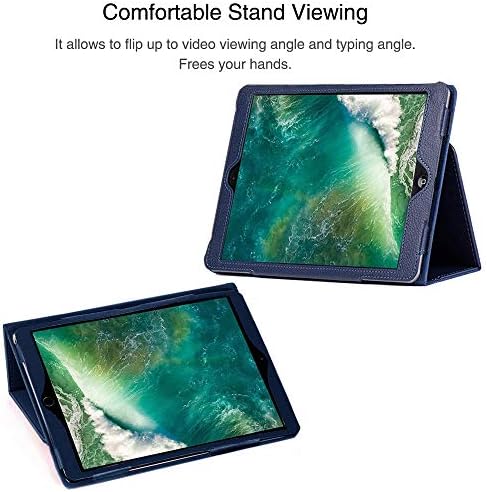 VNJHOYE Case for ipad Air 2/Air 1/iPad 9.7 Inch 2018/2017(5th/6th generation),Slim Lightweight Smart Case PU Leather Cover Stand with Sleep/Wake Function (for iPad Models A1566,A1567),Navy Blue