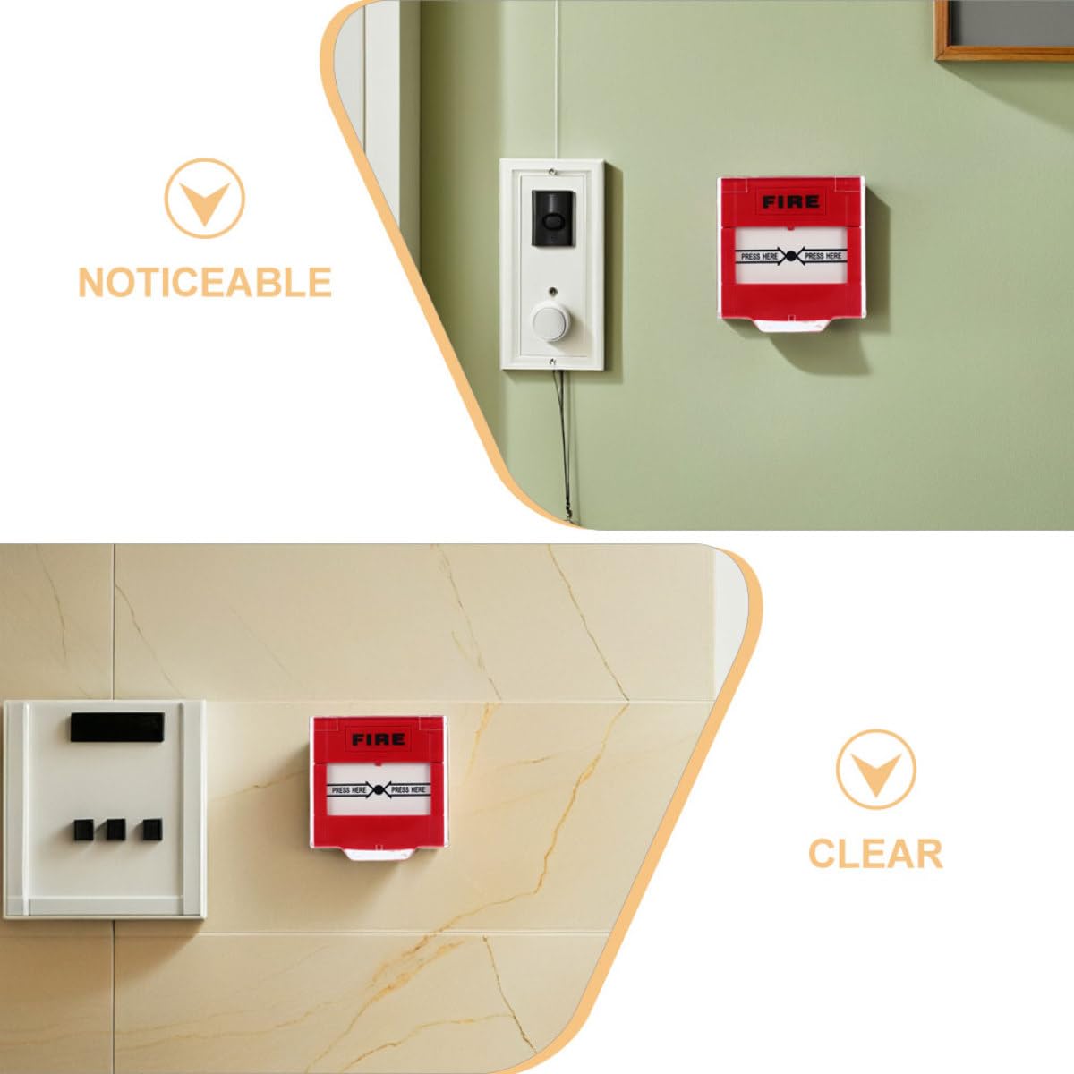 Ipetboom Botón de Alarma de Emergencia Rojo para Espacios Privados y Hogar, Fácil Instalación y Diseño de Respuesta Rápida, Pack de 2 Unidades de Plástico