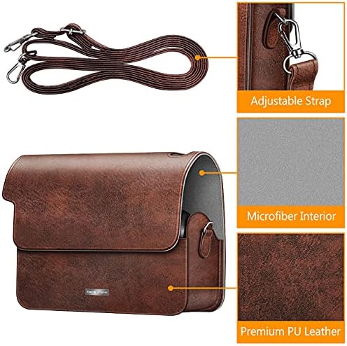 FINTIE Protective Case for Fujifilm Instax Wide 300 Instant Film Camera - Premium PU Leather Protective Bag Cover w/Removable Strap, Vintage Brown