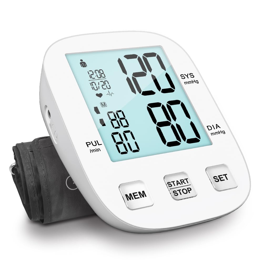 Tensiometro de Brazo Tensiometro Digital, HOLFENRY Tensiometro de MuƱeca Blood Pressure Monitor Con 22-42 cm/9-16.53 inches Manguito Grande Ajustable para Adultos Mayores, para Uso en Casa o de Viaje