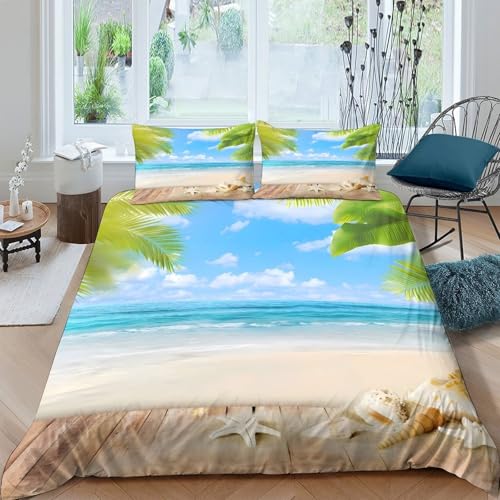Parure de lit cabanes de plage housse de couette microfibre 220x240 cm - 4