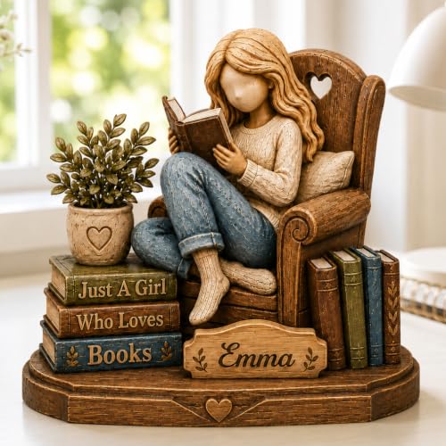 Just a Girl Who Loves Books Wooden Block Sign