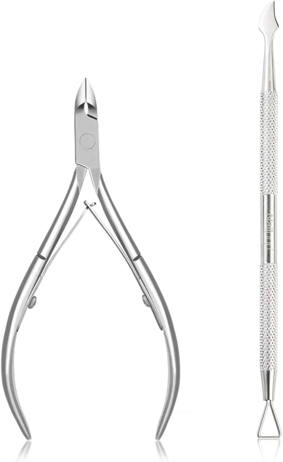 Professional Stainless Steel Nail Cutter Scissor Nippers Function Cuticle Pusher Remover Manicure Nail Art Care Tool Kit(Nail Set 2)