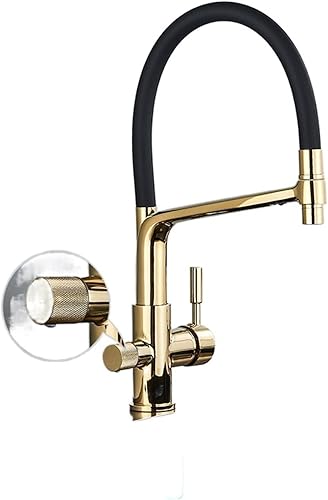 KYLEX Grifos de cocina filtrados de color blanco y negro con rotación de 360 grados grúa de agua pura para grifos de agua filtrados de cocina color
