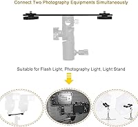 Vista 5 de Soporte de flash dual 8in/20.3cm Soporte de trípode de montaje de cámara con tornillo de 1/4 soporte de luz de flash para micrófono de luz LED 3D