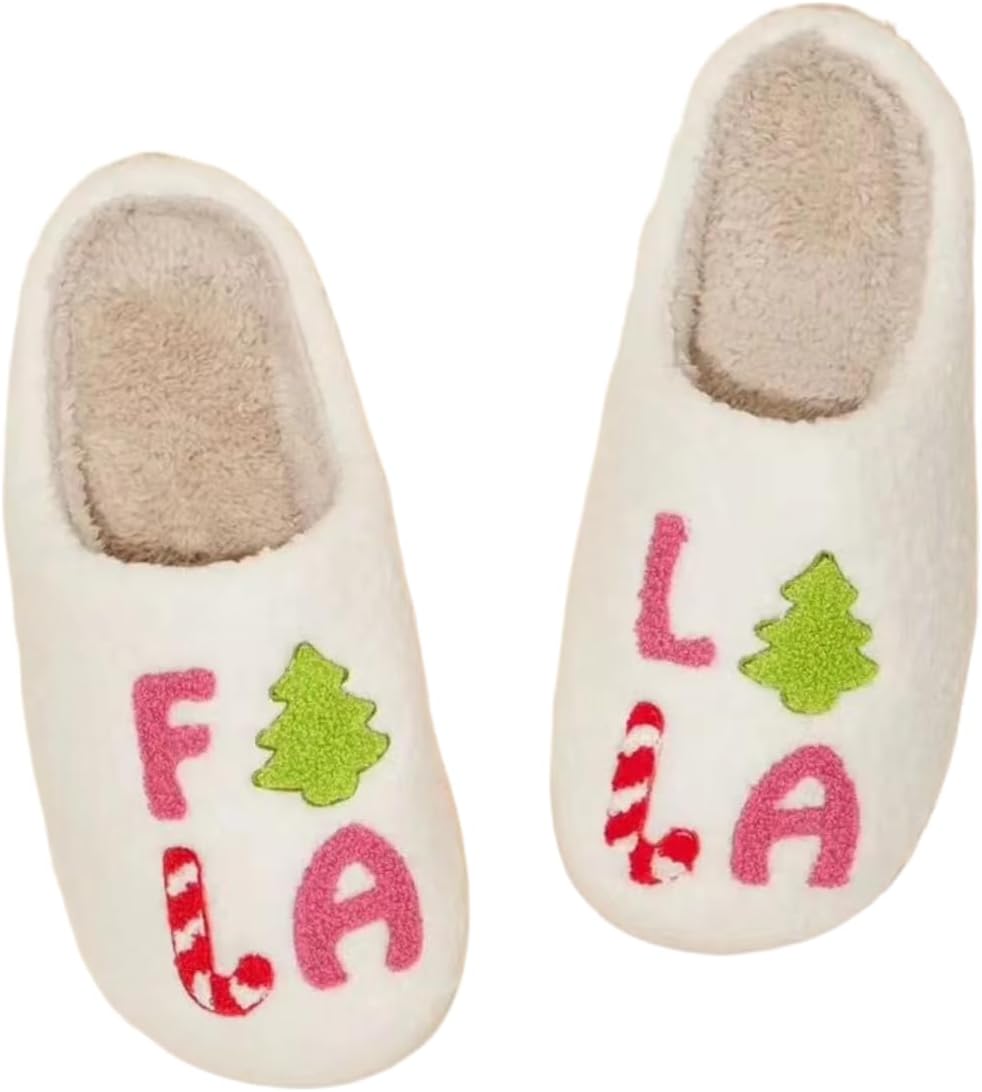 Christmas Slippers for Women Men Cute Cartoon Winter Plush Furry Funny Slippers Comfy Warm House Shoes