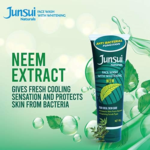Image of Junsui Naturals Neem Face Wash for Skin Protection 100g (Pack of 2) | Protect Skin from Germs | Contains Yam Bean extract
