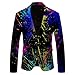 Blazer for Men Ink Color Printed Long Sleeve Suit Jackets Fashion One Button Slim Fit Sport Coat Casual Knit Blazer Jackets