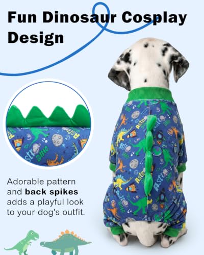 Vêtement de nuit pour chien dinosaure extensible - Pull chaud en velours contre les frissons