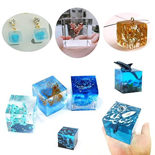 4 Pack Square Resin Molds - 4 Sizes Cube Silicone Casting Molds For Diy Art Resin Candle Soap Making #TOP6