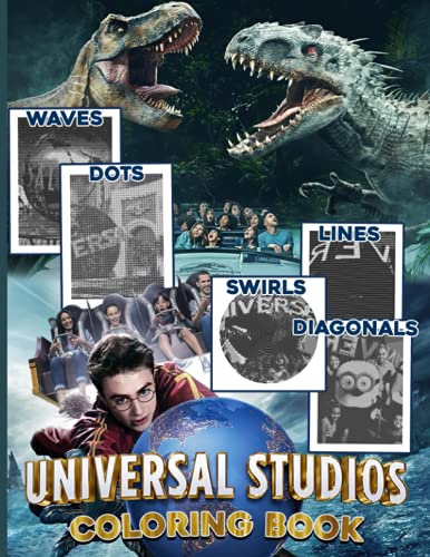 Universal Studios Diagonals Swirls Dots Waves Lines Coloring Book: Universal Studios Collection Spirograph Styles Colouring Books For Adult And Kid - High-Quality