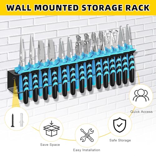 Zangenhalter Wandhalterung Set, 2 Stück Werkzeug Wandhalter, Schnell Montierbar, Platzsparend Perfekter Garage Organizer​, Für Zangen, Schraubendreher & Hammer - 40cm