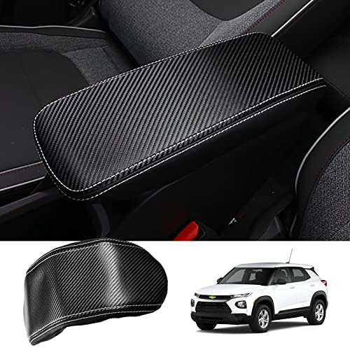 Image of Autorder Center Console Cover for Chevy /Chevrolet Trailblazer 2021-2025 2026 Accessories Carbon Fiber Armrest Cover Anti-Scratch Middle Console Pad Leather Armrest Protector