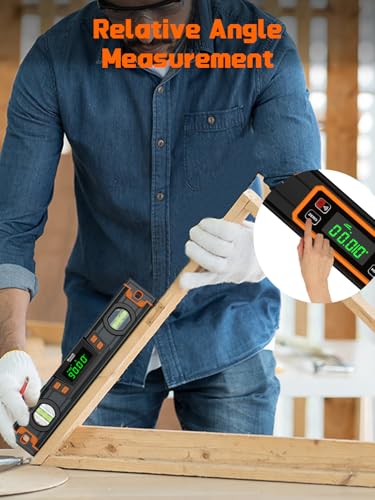 Image of Mecurate 10-Inch Digital Level, Portable Electronic Angle Finder with Backlit Display, ±0.1 Accuracy, Magnetic Base, 4 Measurement Units, Compact Torpedo Smart Level Tool for DIY & Professional Use