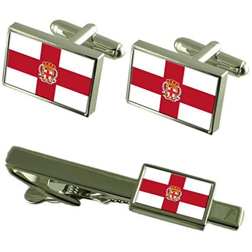 Almería Ciudad Bandera España Clip de Corbata y Gemelos Set Elegante