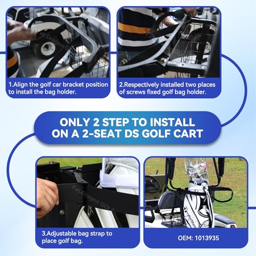 Panglong 2 Seat Ds Golf Cart Bag Holder With Screws, Golf Bag Attachment For 1987-Up Club Car Ds 2 Seat Models thumb #6
