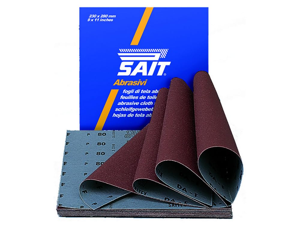 25FOGLI FOGLIO DI TELA ABRASIVA S-SAITEX DA-F mm. 230x280 grana 120