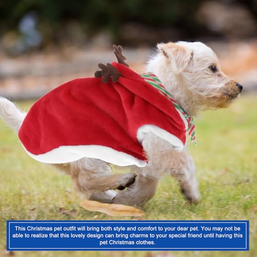 Disfraz navideño para perro con bufanda y cuernos 2XL miniatura 2