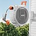 VEVOR Retractable Garden Hose Reel, 1/2 Inch x 145 ft Wall Mounted Hose Reel, Heavy Duty Garden Hose Reel with 9 Patterns Nozzle, Any Length Lock, Upgraded Slow Return System and 180°Swivel Bracket
