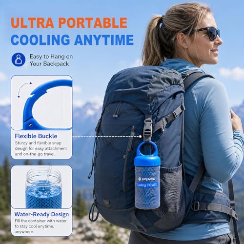 Image of YQXCC 2 Pack Cooling Towels (47 inchx12 inch), Ice Cool Neck Towel, Soft Breathable Microfiber for Yoga, Golf, Gym, Running, Camping & Hot Weather