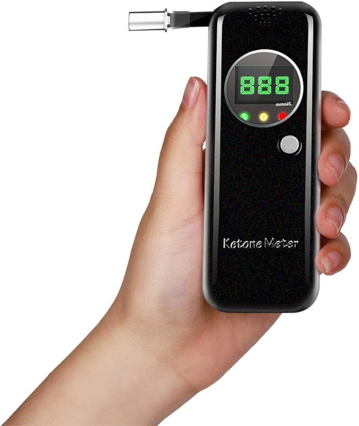 Coolker Ketone Meter Digital LCD Displays Testing with 10Pcs Replaceable Mouthpieces : Health & Household