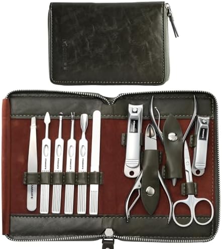 FAMILIFE Stainless Steel Manicure Set 11-in-1 Professional Nail Clipper Kit