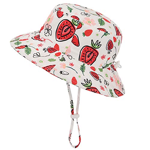 Baby Sun Hat Adjustable - Outdoor Toddler Swim Beach Pool Hat Kids UPF 50+ Wide Brim Chin Strap Summer Play Hat