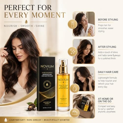 Novium Hair Vitamins Oil, Glossy & Smooth Hair Essential Oil for Dry Hair - 2