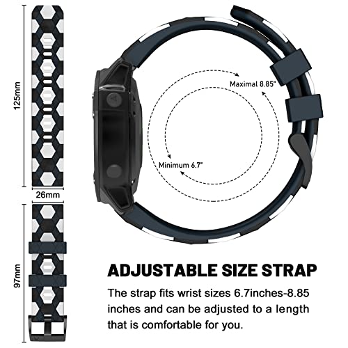MYSNBKN Fenix 7X Strap 26mm Silicone bands for Garmin Fenix 7X/Fenix 6X/Fenix 6X Pro/Fenix 5X/Fenix 5X Plus/Fenix 3/Fenix 3 HR(Quick Fit) - Image 3