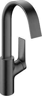 hansgrohe Vivenis Modern 1-Handle 1-Hole 12-inch Tall Bathroom Sink Faucet in Brushed Black Chrome, 75030341