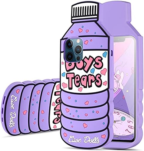MME Case for iPhone 14 Pro Max 6.7'' Case Boys Tears Phone Case Cute 3D Cartoon Soft Silicone Funny Pretty Shockproof Cover for Girls Kids Woman, Purple