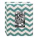 Pioneer Photo Albums CHEV-100 Chevron Fabric Frame Photo Album with 100 Pockets Hold, 4 x 6", Aqua/White