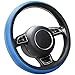Produktbild SEG Direct Blau Lenkradhülle Lenkrad Abdeckung Lenkradbezug aus Mikrofaser-Leder für Prius Civic 35.5-36 cm