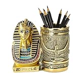 Daisylily Ancient Egyptian Pencil Holder, King Pharaoh Pen Cup, Pen Holder for Desk Office Pen Organizer...
