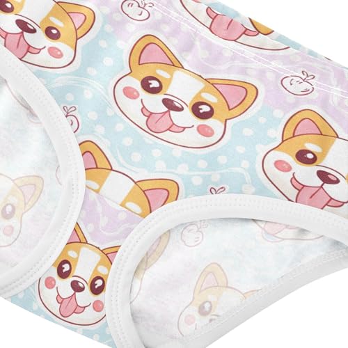 Toddler Girls Underwear 2t Cotton Girl Panties Cute Print Briefs Underpants Cute Dog Faces Dot4