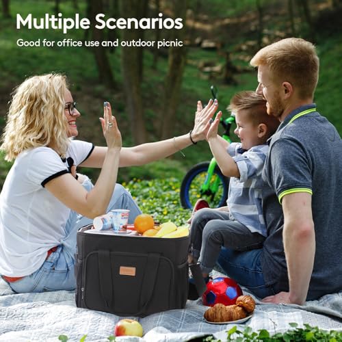 Image of Lifewit Large Lunch Bag, Insulated Lunch Box, Soft Cooler Cooling Tote for Adult Men Women, Black 40-Can (24L)