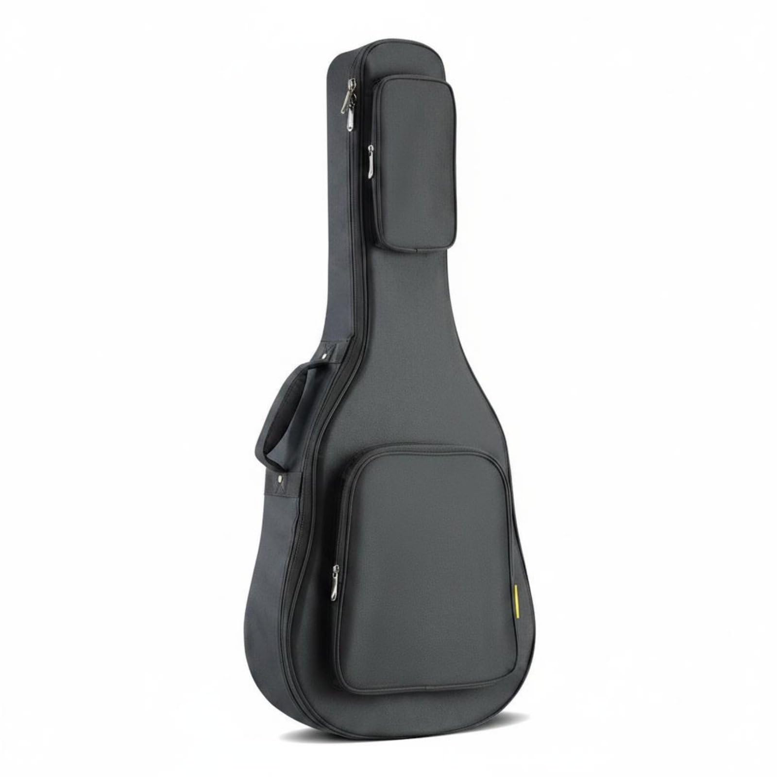 Custodia Chitarra Zaino Antiumidità Borsa Chitarra Impermeabile Imbottitura Spessa Attrezzatura Musicale per Viaggio, Spostamenti, Nero, Nero Lucido, 39 Pollici