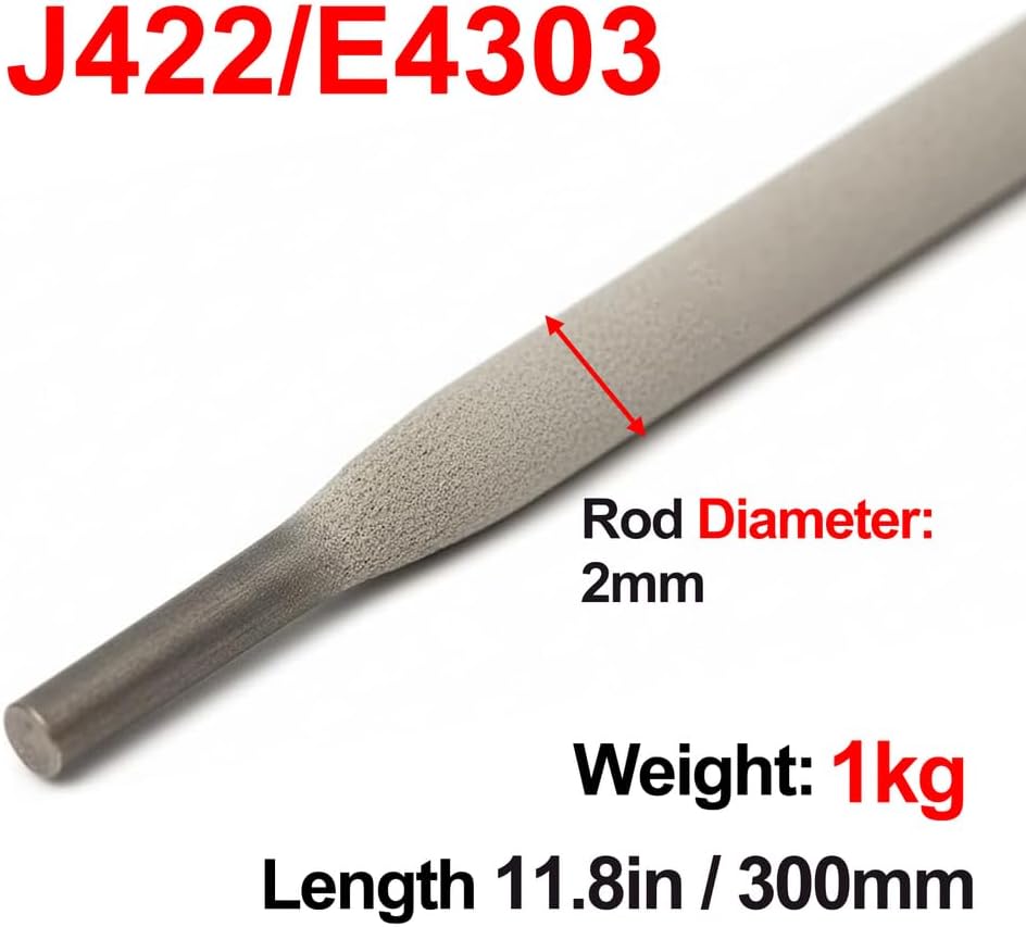 J422 Welding Rods Length 300MM Structural Steel E4303 Welding Rod ARC Carbon Steel Sticks Diameter 2MM Electrodes for Bridges,1kg