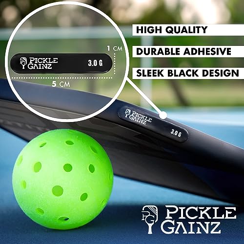 9 Pack 3g Weighted Lead Tape for Pickleball Paddles - Pre Cut Adhesive Pickleball Lead Tape for Paddle to Improve Control, Power, Spin - Pickle Ball Racket Weighted Edge Bars - Black - Image 3