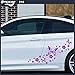 Kit Adesivi per Auto,- Fiori E Farfalle Vari Colori-Log- Auto,Macchina,Scooter - Auto Moto Camper, Stickers, Decal (Viola)