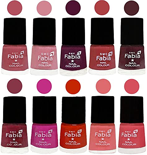 Image of ALL IN ONE (PACK OF 10), Long Lasting Glossy Nail Polish, 6 ml Each, All Vibrant Colours,02186