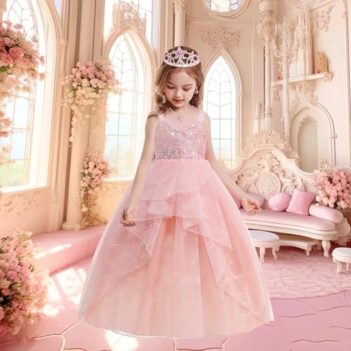 Disfraz completo Glinda para niñas color rosa miniatura 6