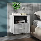 Frdhee Nachttische Sofa Beistelltisch,Wand-Nachttisch Grau,Nachtkasten für Schlafzimmer,Wohnzimmer,Einfach zu Montieren