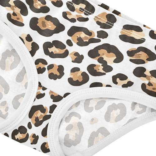 Girls Underwear Toddler 2t Cotton Panties for Girl Artistic Briefs Girls Undies Leopard Spots Brown White4
