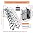 11FT Wall Mounted Retractable Attic Ladder, Folding Loft Stairs with 2 Handrails & Pull-Down System, Extra Wider Attic Stairs for Indoor, Garage, Basement, Storehouse, 660lb Load (Step 13)