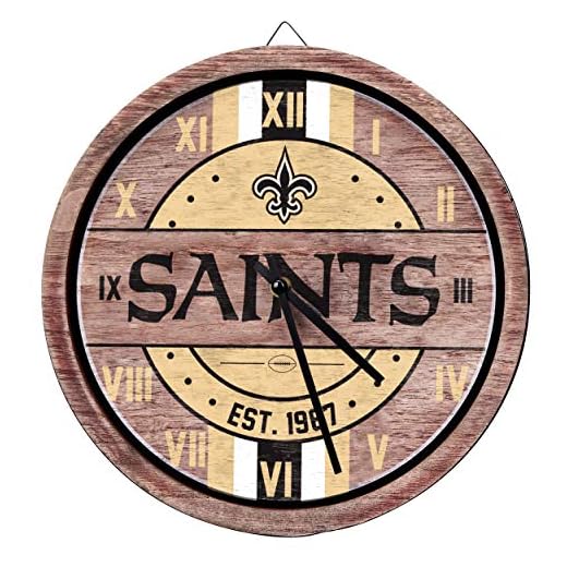 FOCO NFL Unisex-Adult NFL Wooden Barrel Wall Clock