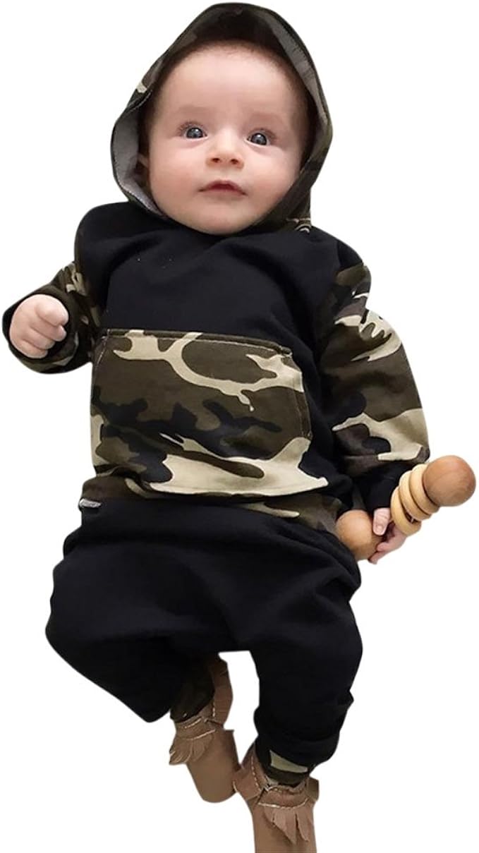 Chic Chic Ensemble Garcon Bebe 2pc Pull Over A Capuche Pantalons Sport Pull Longues Manches Haut Sweat Shirt Imprime Amazon Fr Vetements Et Accessoires